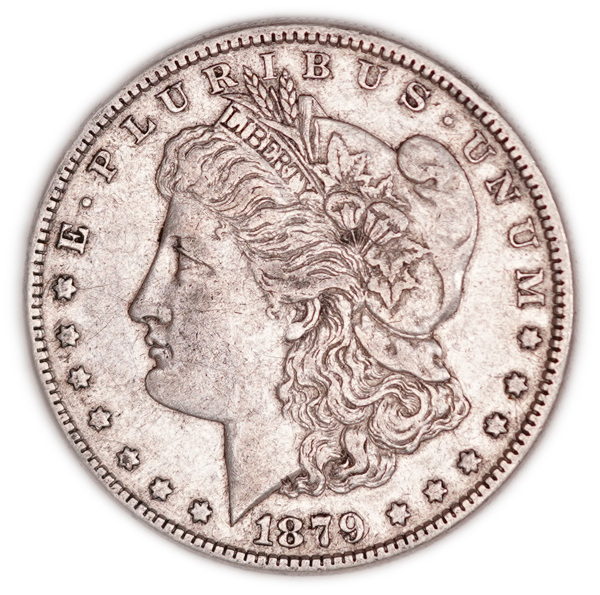 United States - 1879 Morgan $1 - .900 Silver, 26.62 g Gross Weight (23.96 g Net Silver, 0.7703 Troy Ounce) - F-XF - ... - 1 0