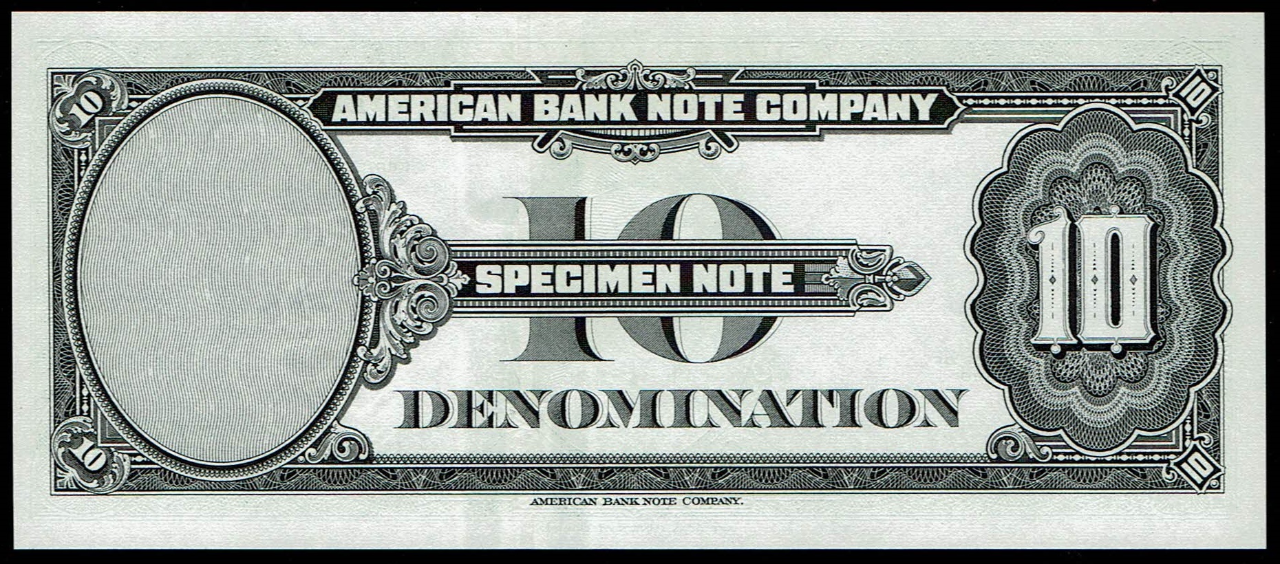 United States - American Bank Note Company - 10 Denomination Specimen Note, Series of 1929 - 1 1