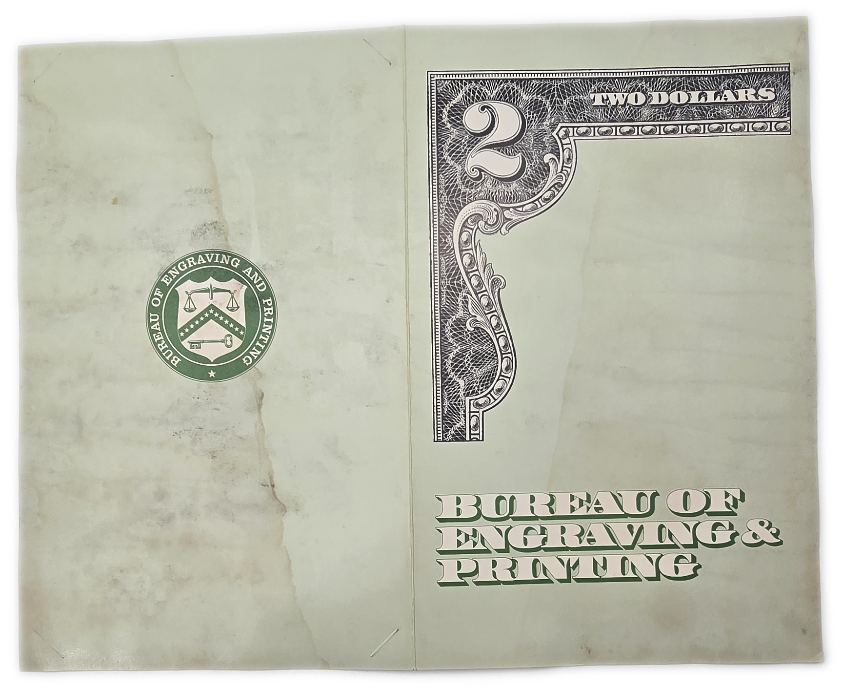 United States - 1 Dollar 1985 and 2 Dollars 1976 - Two Uncut Sheets of 4 Federal Reserve Notes - 2 Dollar Sheet ... - 1 8